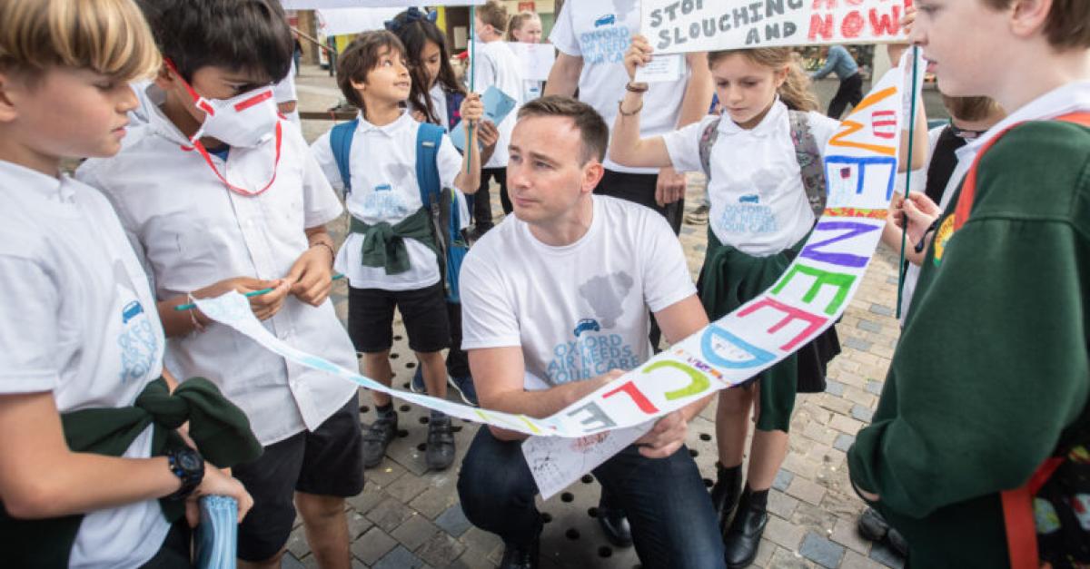 Cllr. Tom Hayes and some children