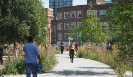 People using the spaces that were previously devoid of activity – Photo – Sheffield City Council