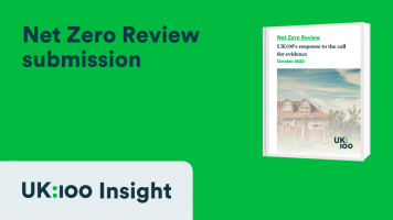 A thumbnail image showing UK100's Net Zero Review submission
