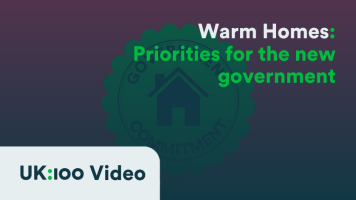 A graphic reads: "Warm Homes Plan | Priorities for the next government"
