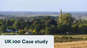 A view across fields and forests to Leadenham in North Kesteven