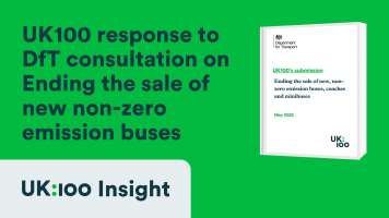 UK100 response to DfT consultation on Ending the sale of new, non-zero emission buses, coaches and minibuses